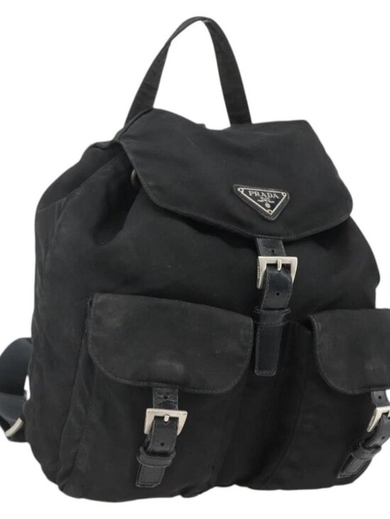 PRADA Backpack Nylon Silver Black Auth bs33519 main image 8